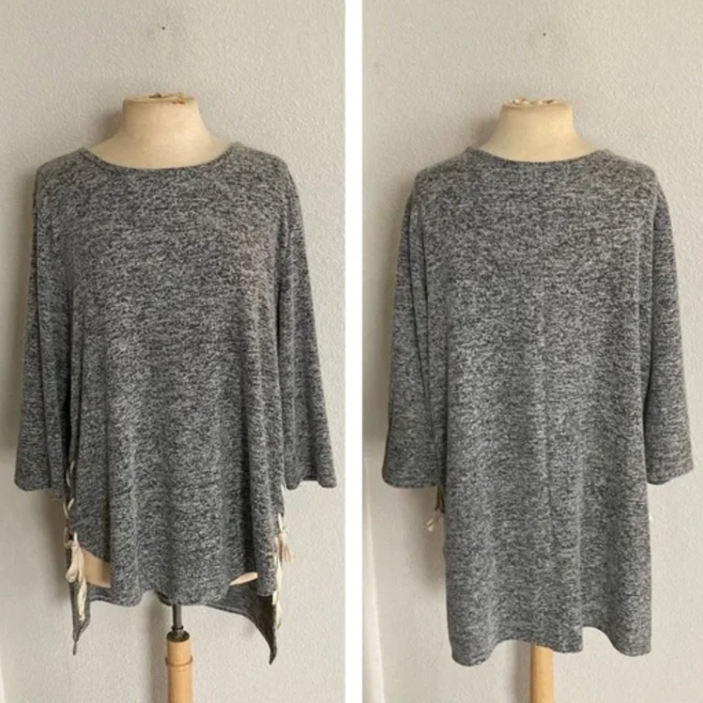Botanique Heather Gray Tunic Top 1X